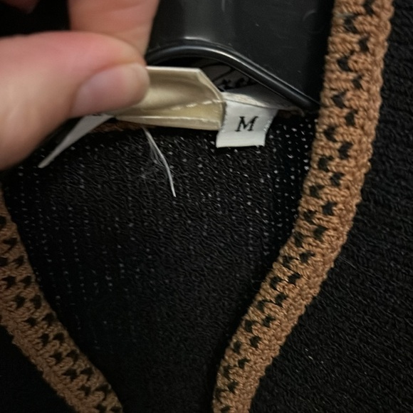 Antonella Preve Black Gold Knit Zip Up Jumpsuit Size Medium - Picture 9 of 9